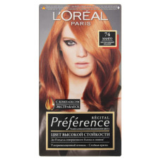 Стійка гель-фарба для волосся LOreal Paris Recital Preference 74 Дуже інтенсивний мідний 174 мл