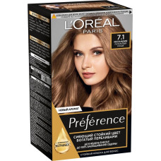 Стійка гель-фарба для волосся LOreal Paris Recital Preference 7.1 Попелясто-русявий 174 мл