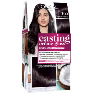 Крем-фарба для волосся без аміаку L'Oreal Paris Casting Creme Gloss 100 Чорна ваніль 180 мл