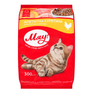 Сухий корм Мяу! для дорослих котів Апетитная курятина 400 г
