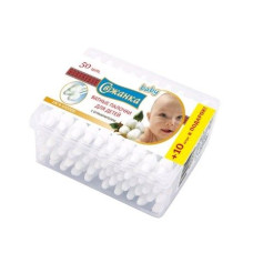 Ватні палички гігієнічні Свіжанка Baby  50+10 шт