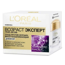 Крем LOreal Paris Вік експерт Тріо Актив 55+ Догляд проти зморшок відновлює денний 50 мл