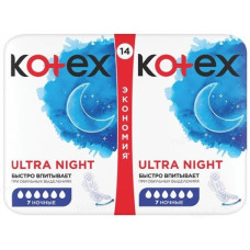 Гігієнічні прокладки Кotex Ultra Dry Night Duo 14 шт