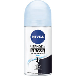 Дезодорант-антиперспірант роликовий  Nivea Чорне і Біле Невидимий Pure 50 мл