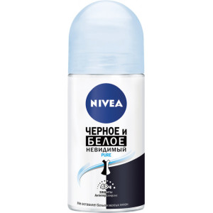 Дезодорант-антиперспірант роликовий  Nivea Чорне і Біле Невидимий Pure 50 мл