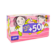 Хустинки паперові Bella baby Happy універсальні двошарові 100 + 50 шт