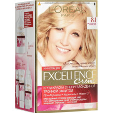 Стійка крем-фарба для волосся LOreal Paris Excellence Creme з потрійним захистом 8.1 - Світло-русявий попелястий 176 мл