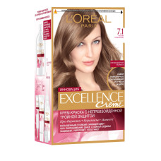 Стійка крем-фарба для волосся LOreal Paris Excellence Creme з потрійним захистом 7.1 - Русявий попелястий 176 мл