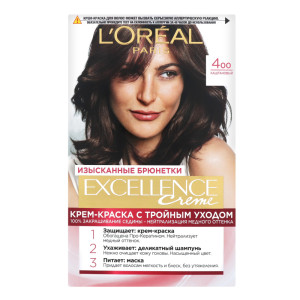 Стійка крем-фарба для волосся L'Oreal Paris Excellence Creme з потрійним захистом 4.00 - Каштановий