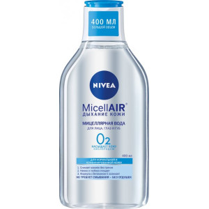 Міцелярна вода Nivea MicellAIR Дихання шкіри для нормальної та комбінованої шкіри 400 мл