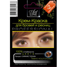 Крем-фарба для брів і вій Art Line Темно-каштановий топаз
