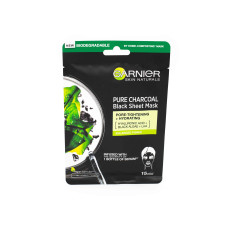 Тканинна маска для обличчя Чорна Garnier Skin Naturals Очисне Вугілля + Чорні водорості 28 г