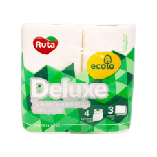 Туалетний папір Ecolo Deluxe 3 шари Білий 4 шт