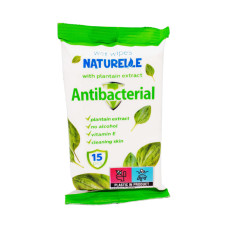 Вологі серветки Naturelle Antibacterial з екстрактом листя подорожника 15 шт