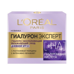 Денний крем для шкіри обличчя L'Oreal Paris Гіалурон експерт Відновлюючий зволожуючий догляд із захистом SPF 20 50 мл