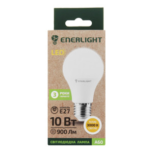 Лампа ENERLIGHT А60 10вт 3000К Е27