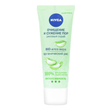 Скраб для обличчя Nivea Рисовий Bio-алое вера очищення та звуження пор 75 мл