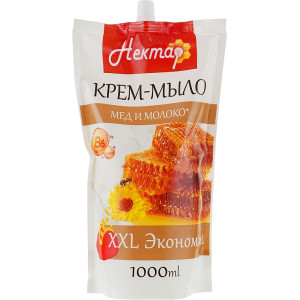 Рідке мило Aqua Cosmetics Нектар Мед з молоком 1000 мл дой-пак