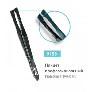 Пінцет SPL чорний скошений 9158