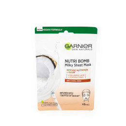 Тканинна маска для сухої та тьмяної шкіри обличчя Garnier Skin Naturals Живлення-Бомба з кокосовим молоком 28 г