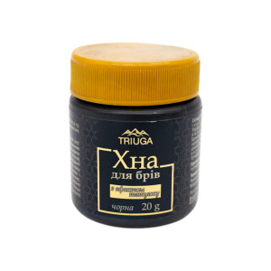 Хна для фарбування брів аюрведична Triuga Herbal з ефектом татуажу Чорна 20 г