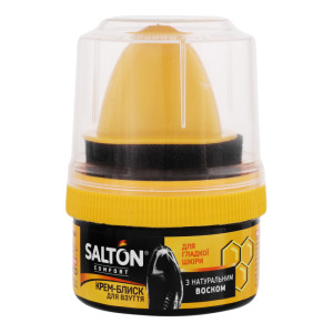 Крем-блиск для взуття із гладкої шкіри чорний SALTON 50мл