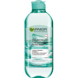 Міцелярна гіалуронова вода для очищення шкіри обличчя Garnier Skin Naturals Алоє 400 мл