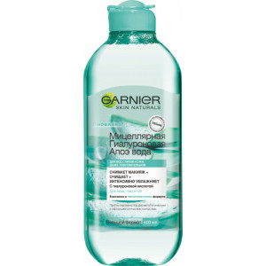 Міцелярна гіалуронова вода для очищення шкіри обличчя Garnier Skin Naturals Алоє 400 мл