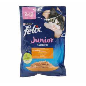 Вологий корм для кошенят Purina Felix Fantastic Junior з куркою в желе 100 г