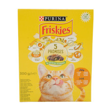 Сухий корм для дорослих кішок Purina Friskies з куркою та овочами 300 г