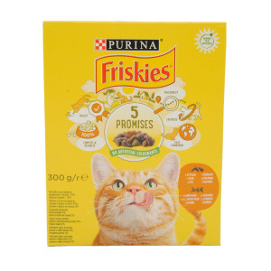 Сухий корм для дорослих кішок Purina Friskies з куркою та овочами 300 г