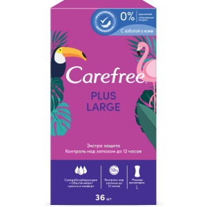 Щоденні гігієнічні прокладки Сarefree Plus Large 36 шт