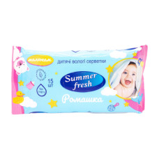 Серветки дитячі Summer Fresh Ромашка 15 шт