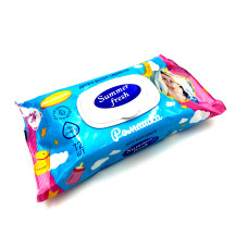 Дитячі серветки Summer Fresh Ромашка з клапаном 72 шт